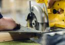 turned-on circular saw