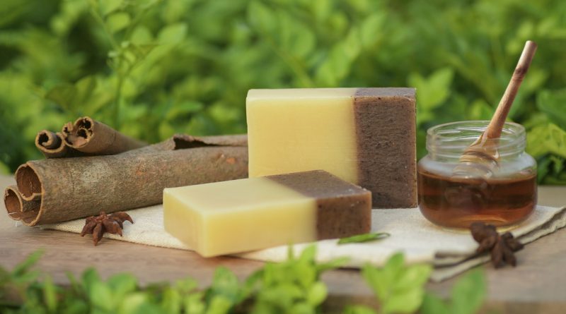 handmade soap, honey, cinnamon